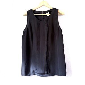 Merona Black Blouse Shell Womens L Chiffon Minimalist Basic Office Career
